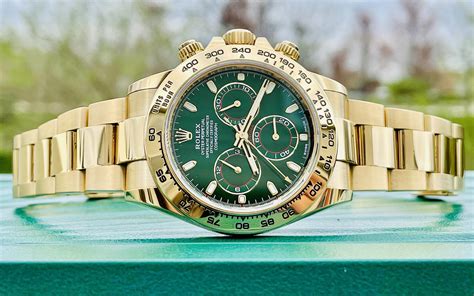 rolex gold green daytona|rolex gold daytona for sale.